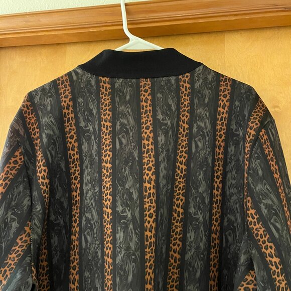 Pino Porte Leopard Stripe Full-zip Bomber Jacket (Men's XL) - Picture 3 of 8